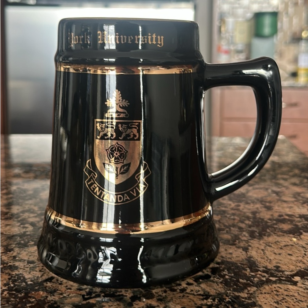 Vintage 1980’s Black and gold York University beer Stein